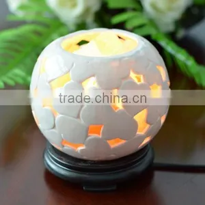 Himalayan Natural Rock Salt Lamp With Ceramics Cover thumbnail-2