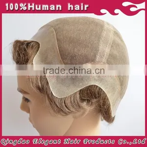 Top Quality Full Cap Swiss&french Lace Indian Men Hair Toupee Wig thumbnail-4