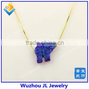 Fashion New Lucky Synthetic Elephant Opal Gemstone 925 Silver 18K Gold Jewelry thumbnail-3
