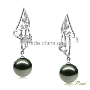 18k Gold Earring Mountings for Tahitian Pearl thumbnail-3