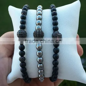 Newest Fashion Handmade Leather Bracelets Silver and Leather Bracelets Jewelry thumbnail-5