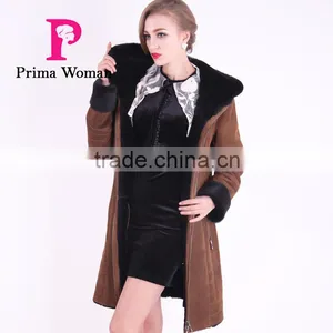 2016 New Design Winter Women Slim Fit Woolen Fur Coat thumbnail-5