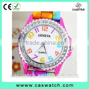 Cheap Colorful Arabic Numerals Timepieces, Child's Rainbow Silicone Watch, Colorful Bezel Hotsale Jelly Watch thumbnail-2