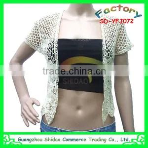Export Wholesale High Quality Beach Wear Cotton Crochet Lace Blouse thumbnail-1