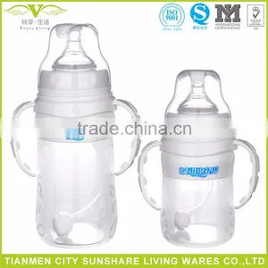 Soft Portable Food Grade Liquid Silicone Baby Feeding Bottles With Handle thumbnail-3