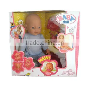 NEW 16inch Diaper Vinyl Baby Doll With Feeding Tools thumbnail-1