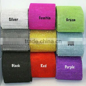 Wholesale 24 Row Plastic Rhinestone Mesh Trimming for Decoration Quality Choice thumbnail-5