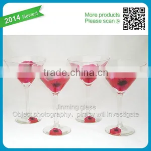 Martini Bright Cocktail Red Paint Margarita Hand Painted Glass Wedding Gift thumbnail-1