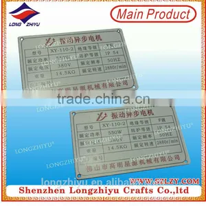 Die-cast Metal Label for Plastic Nameplate Engraving Machine Electric Motor Nameplate thumbnail-1