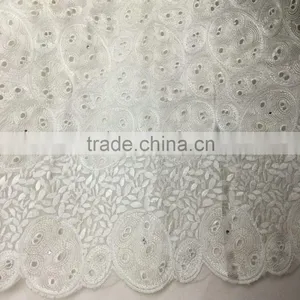 Low Price African Organza Lace in Switzerland Embroidery With Stones for Bridal Wedding Dress thumbnail-4