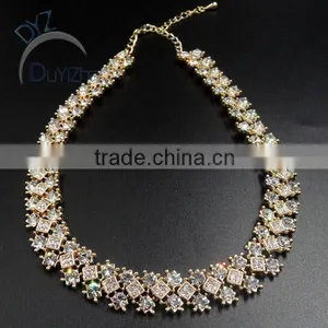 Gold Plated Wholesale Alloy Necklace Jewelry With Crystal Stone thumbnail-2