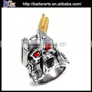 Titanium Stainless Steel Skull Ring 316L Stainless Steel Skull Ring thumbnail-3