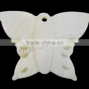 White Butterfly Natural Freshwater Shell Pendants thumbnail-1