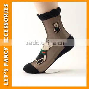 Best Selling Sexy Hot Lady Japanese Socks Sex Socks Black Lace Socks for Elegant Women PGSK-0126 thumbnail-1