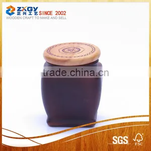 Glass Jar Wooden Lid thumbnail-1