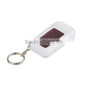 Personalized 2 LED White Plastic Solar Keychain Flashlight thumbnail-4