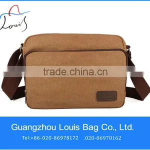 Canvas Casual Messenger Bags for Teens,messenger Bag With Genuine Leather Trim thumbnail-1