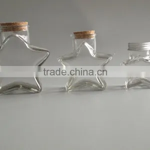Star Shape Glass Wishing Bottle With Cork, Gift Jars thumbnail-1