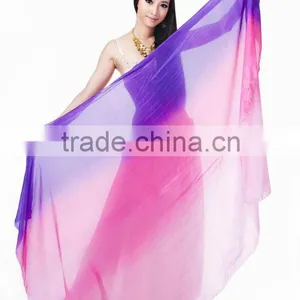 SWEGAL Newest Wholesale Belly Dance 100% Silk Fan Veils thumbnail-2