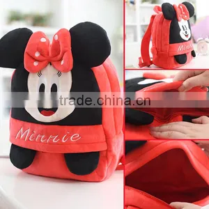 25*19cm(S)/35*28cm(L) Lovely Customzied Green Big-eye Monster Plush Animal Cartoon Backpack for Children thumbnail-4