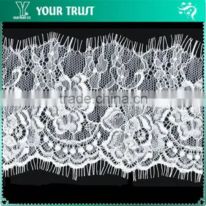 Width 13.3 Centimeter White Chantilly Eyelash Woven Swiss Trim French Lace thumbnail-4