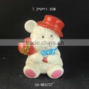 Valentines Day Gifts, Ceramic Flower Pot , Ceramic Mimi Flower Pot Whit Teddy Bear thumbnail-4