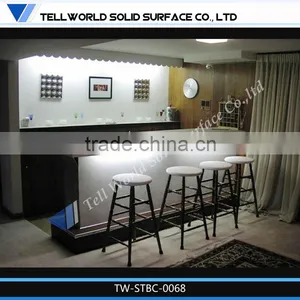 Hot Sale Modern Fashionable High Quality Beauty Luxury Artificial Marble Mini Led Bar Counter thumbnail-1