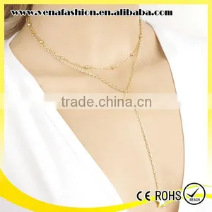 Star Beads Tassel Long Gold Necklace Designs, Plain Gold Necklace thumbnail-1