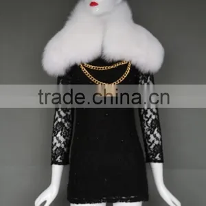 Real Fur Trim / Wholesale Fox Fur Trim /detachable Fox Fur Collar thumbnail-1