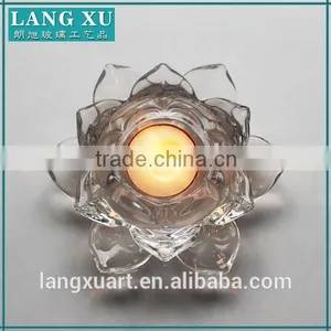 LX-Z148 Crystal Clear Tealight Lotus Flower Candle Holder Wholesale thumbnail-5