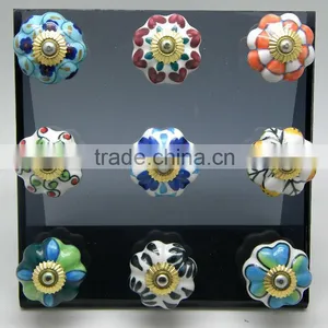 Ceramic Drawer Pull Knobs With Metal Fittings - Pumpkin thumbnail-1