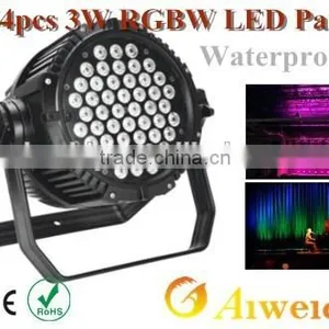 Stage Par Can Waterproof 54pcs 3W RGBW LED PAR thumbnail-1
