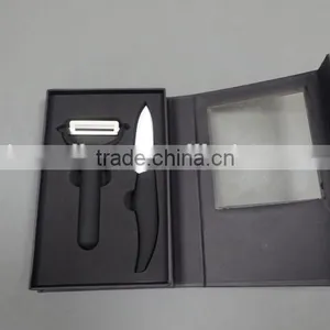 Ceramic Knife With a Peeler in Black Window Box Packaging thumbnail-1