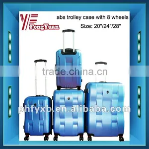 2015 China Supplir Abs Trolley Case With 8 Wheels ( 3 Pcs )/hard Abs Trolley Case/abs pc Trolley Case thumbnail-1