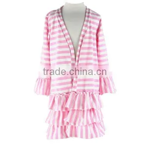 New Fashion Boutique Cotton Long Sleeve Strip Ruffle Baby Korean Girl Coat thumbnail-1