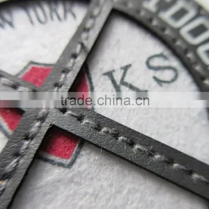 China Custom Logo Unique Felt Embroidery PU Badge thumbnail-3