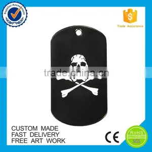Custom Engraved Dog Tag,souvenir Gift Black Enamel Skull Dog Tags thumbnail-1