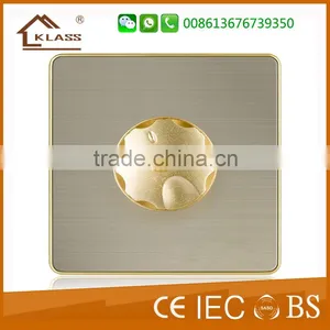 Screwless Dimmer Light Switch With Brushed Stainless Steel Wall Plate thumbnail-1
