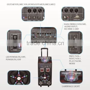 Hoxen 10" Active Trolley Speakers With Bluit-in Party Light Show,bluetooth Function L-45A thumbnail-3