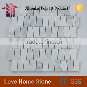 Carrara White Mosaic Tile, Trapezoid Tile Backsplash thumbnail-1