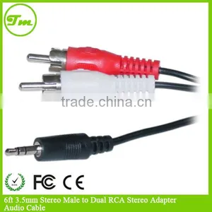 6ft 3.5mm Stereo Male to Dual RCA Stereo Adapter Audio Cable thumbnail-1