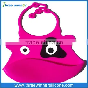 Eco-friendly Custom Cartoon Baby Bib Silicone Baby Bib thumbnail-3