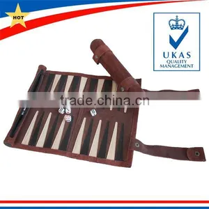High Quality Soft Genuine Leather Oriental Backgammon thumbnail-1