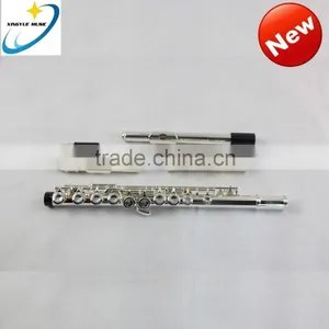 16 Holes Closed Key Silver Plated Flute for Children Double Mouthpiece thumbnail-1