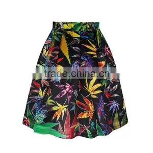 Wholesale Lady Skirt Tutu Skirt Custom Design Maple Leaves Print N19-5 thumbnail-1