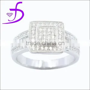 925 Sterling Silver Gemstone Rings for Men Rhodium/ Silver Plated Wholesale thumbnail-1