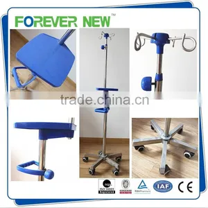 YXZ-027E Competitive Price Height Adjustable Four Hooks Hospital iv Pole With Wheels thumbnail-2