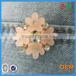 Alloy Flower Button Rhinestone Button thumbnail-1