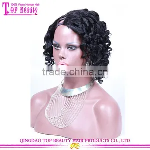 10 Inches Short Hair U Part Wig For Sale 150 Density Curly Style Cheap U Part Human Hair Wigs thumbnail-1