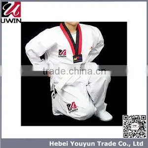 White Custom Taekwondo Uniform Fashion for Kids thumbnail-1